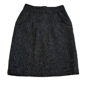 CABI Women’s Size 2 Wool Blend Tweed pencil skirt Back Zip Lined Dark Academia